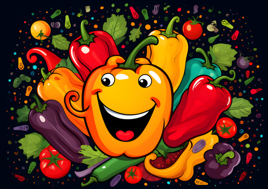 Happy Peppers Glass Chopping Cutting Board, Worktop Saver, Large