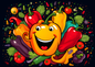 Happy Peppers Glass Chopping Cutting Board, Worktop Saver, Large