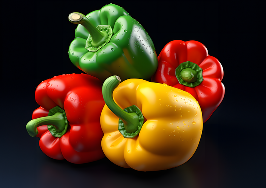 Colourful Peppers Glass Chopping Cutting Board, Worktop Saver, Large