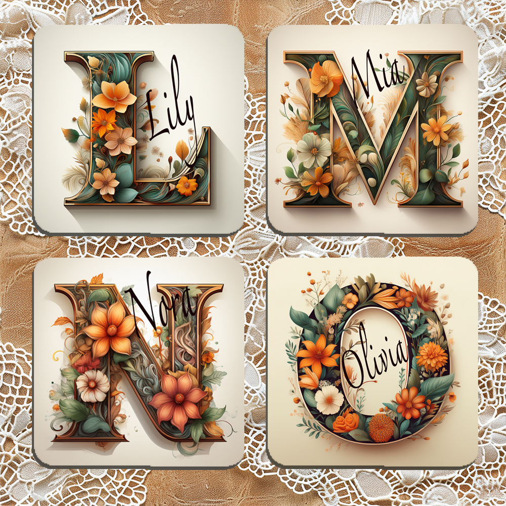 Personalised Drinks Coaster Any Name and Initial