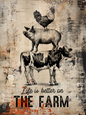 Retro Style Life Is Better On The Farm, Vintage Metal Sign/plaque man cave, shed