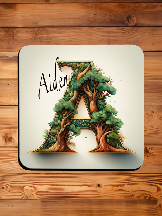 Personalised Drinks Coaster, Any Name and Initial