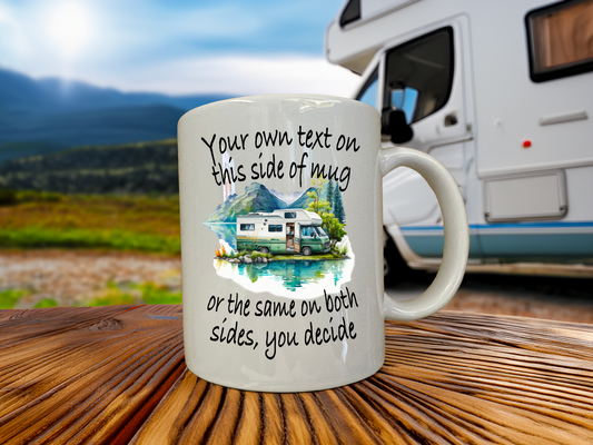 Personalised Message Novelty Motorhome mug, coffee mug, tea mug includes gift box