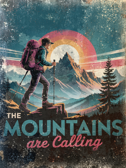 Retro Style The Mountains Are Calling Vintage Metal Sign/plaque man cave, shed
