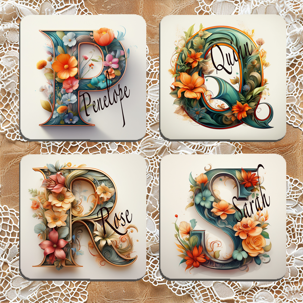 Personalised Drinks Coaster Any Name and Initial