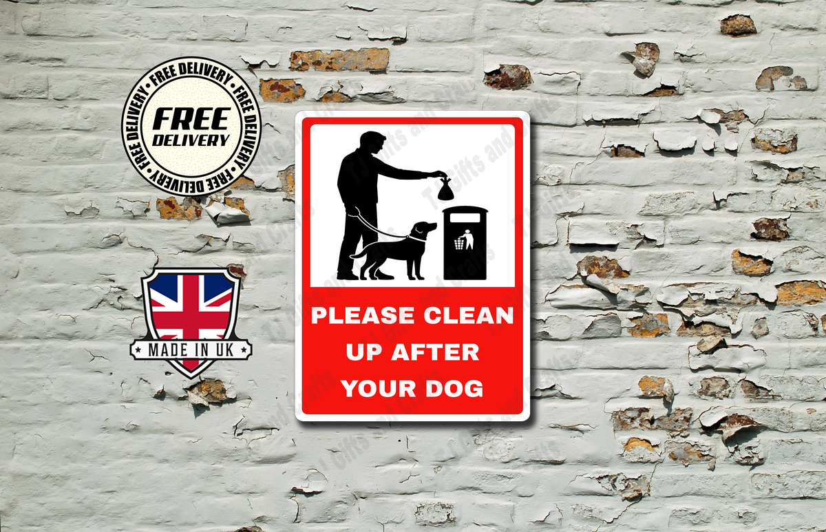 Please Clean Up After Your Dog Metal Sign plaque