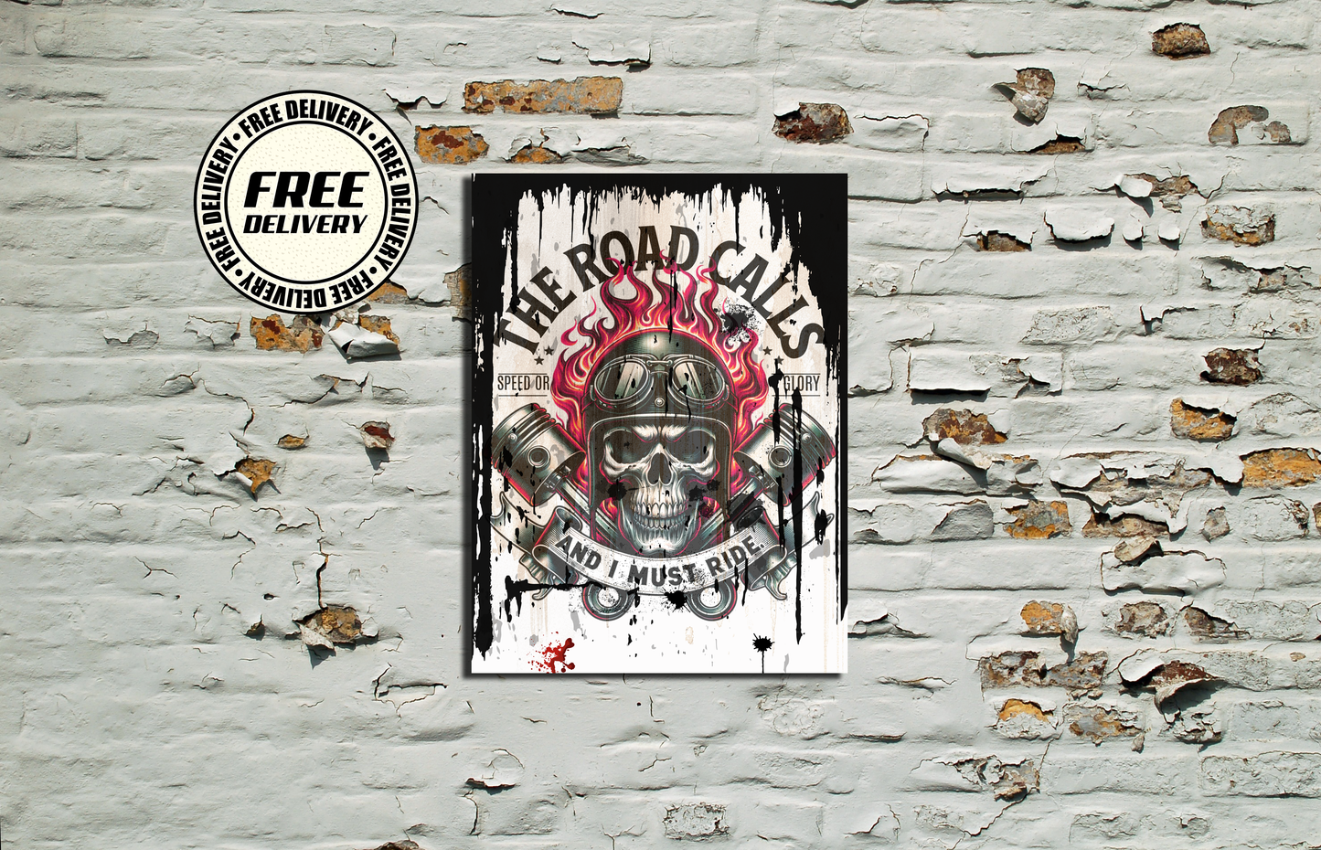 The Road Calls And I Must Ride Biker Metal Sign