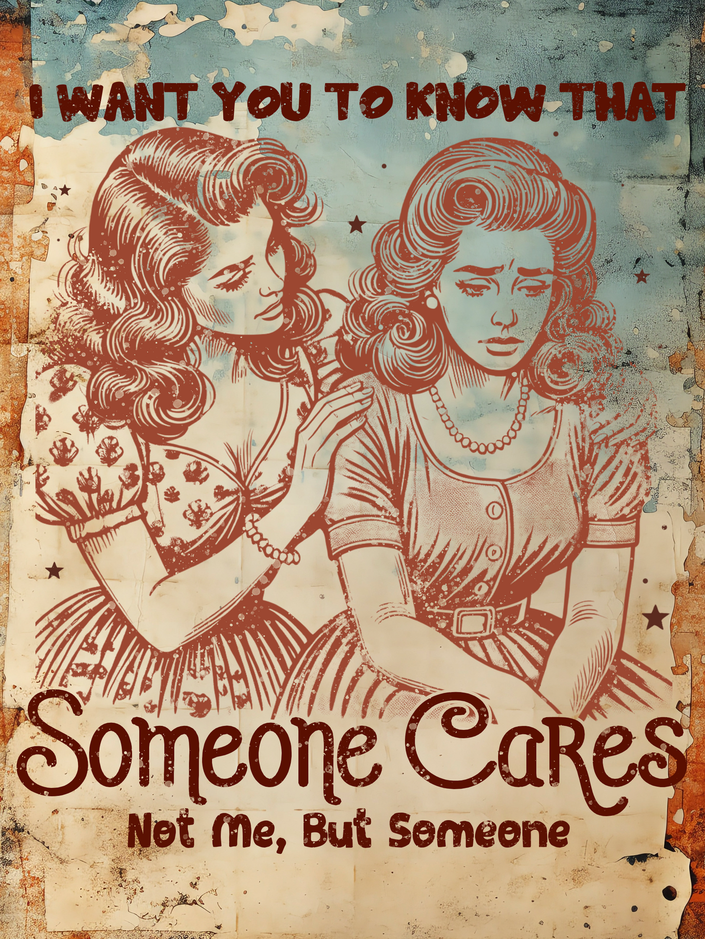 Retro Style "Someone Cares Not Me" Decorative Vintage Metal Sign, New