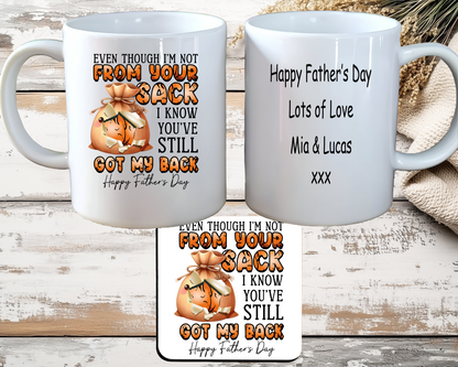 Personalised Step-Dad, Father's Day Mug & Coaster, with Gift Box