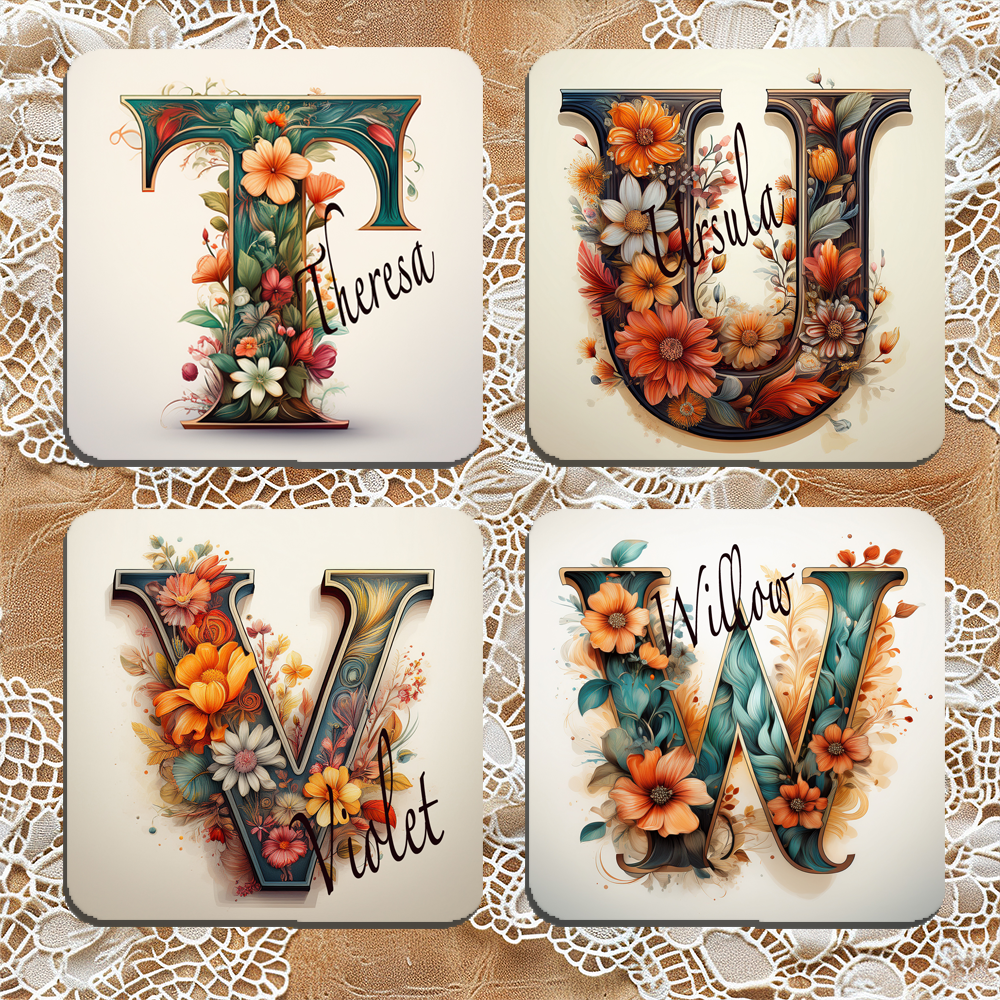 Personalised Drinks Coaster Any Name and Initial
