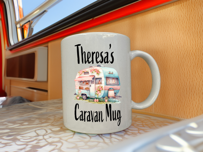 Personalised Caravan Coffee Mug, Tea Mug, with Gift Box