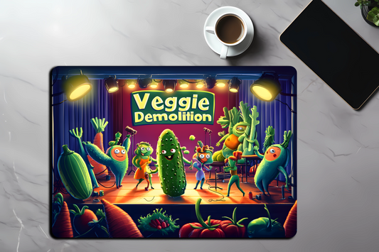 glass cutting board veggies demolition image