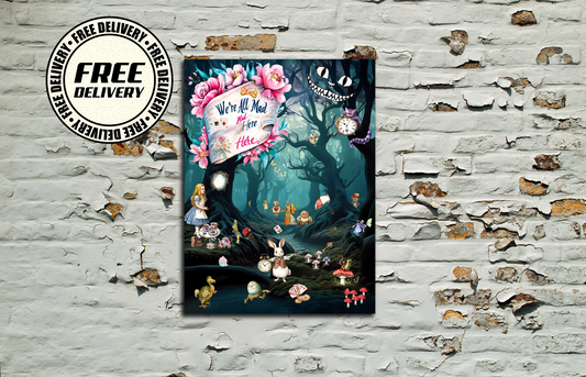 Alice in Wonderland Metal Sign Wall Art