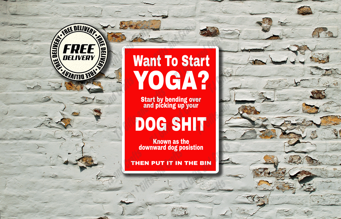 Pick Up Your Dog Poo Funny Metal Sign plaque