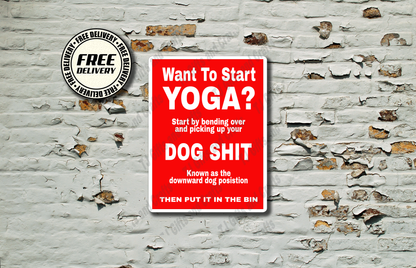 Pick Up Your Dog Poo Funny Metal Sign plaque