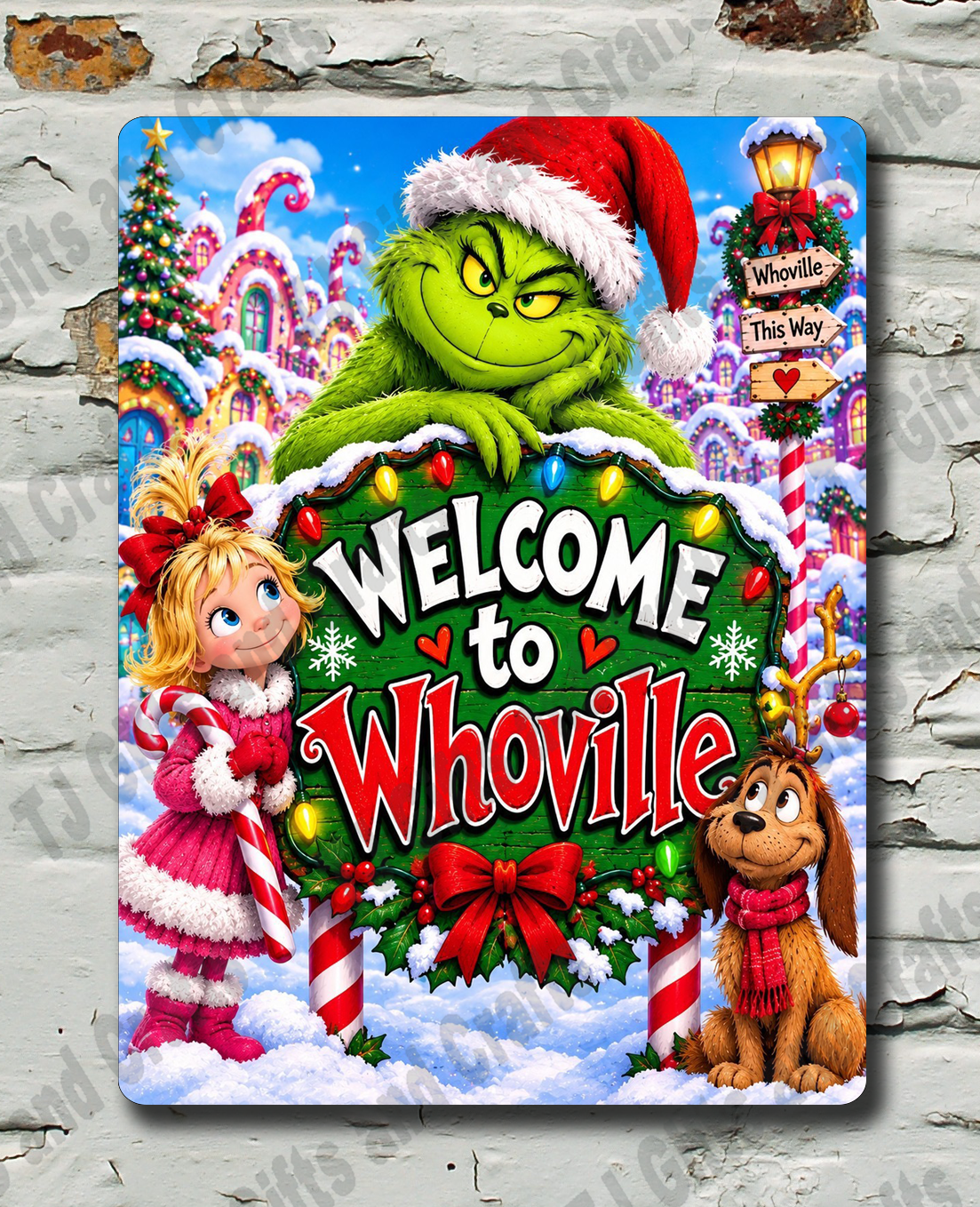 the grinch Wellcome to whoville Christmas sign