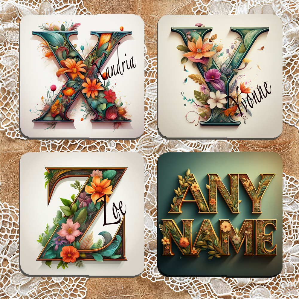 Personalised Drinks Coaster Any Name and Initial